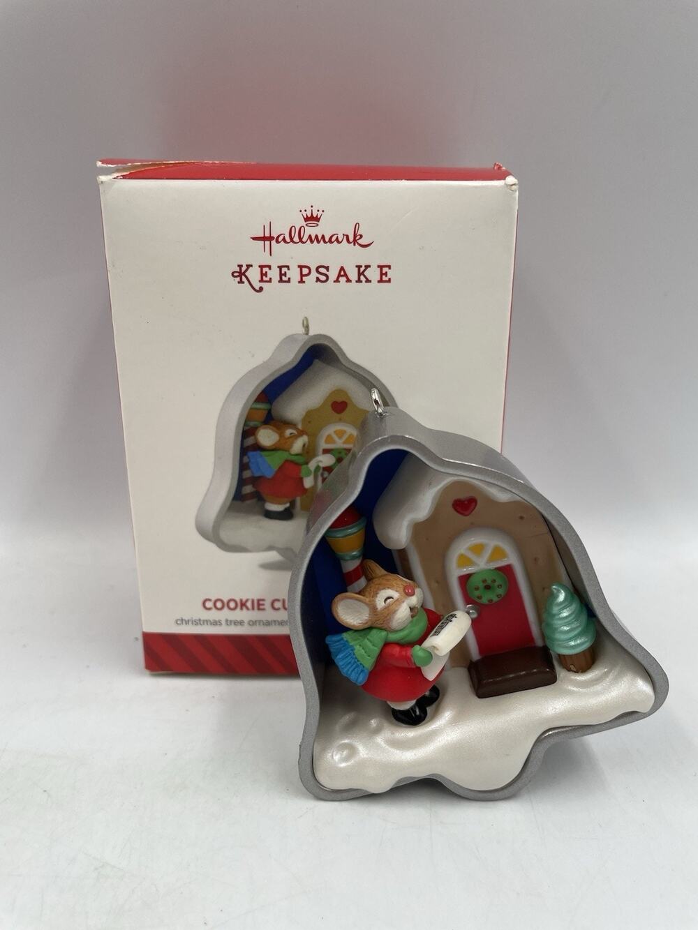 Hallmark Keepsake Christmas Ornament Cookie Cutter Bell Caroling Mouse 2014